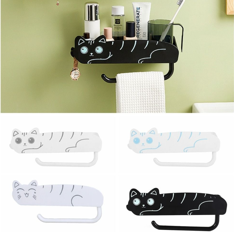 Wall Mounted Shower Rack Storage Shelf Towel Holder Storage Organizer