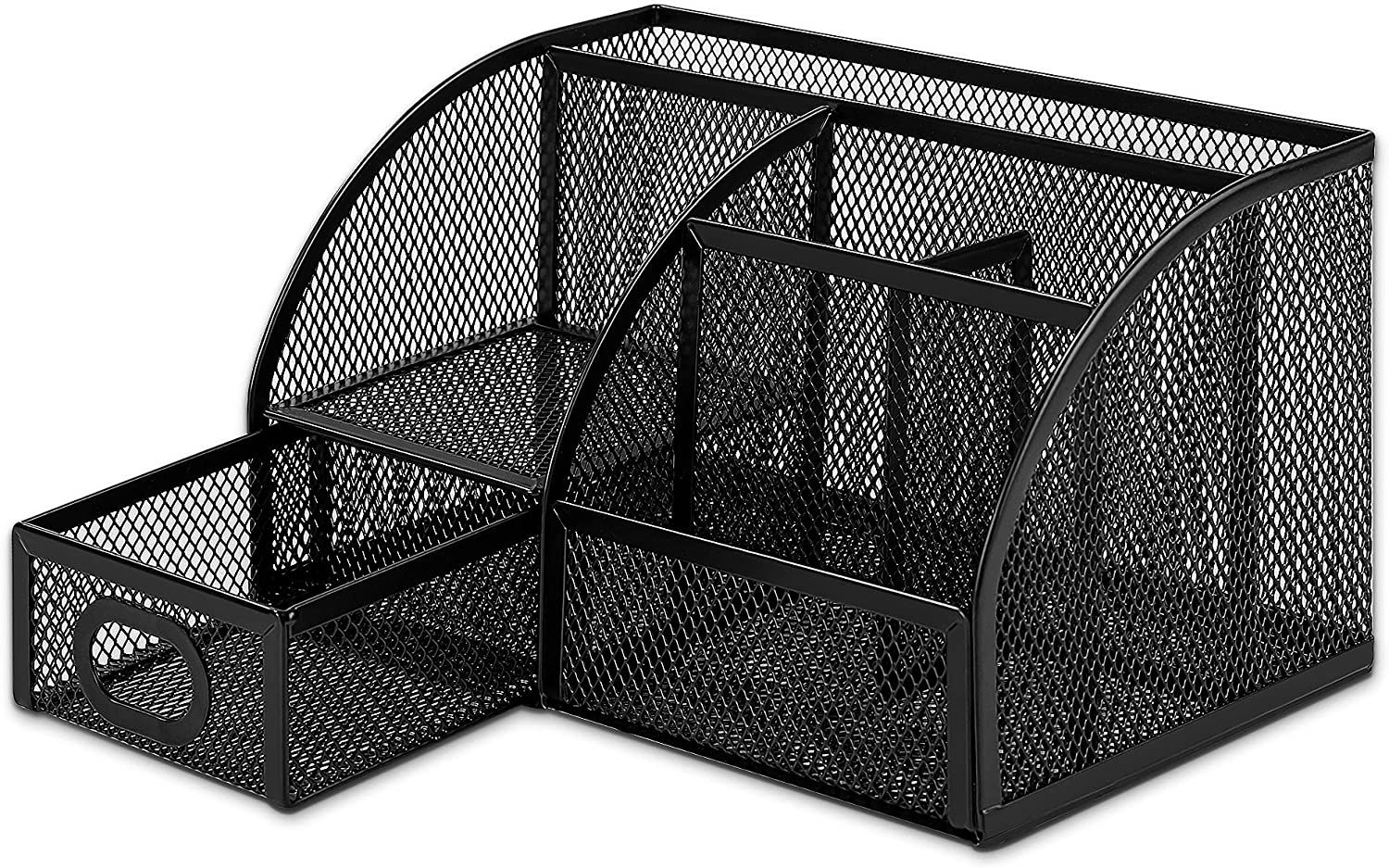 Basics Mesh Pen Holder and Organizer 9.1" x 5.9" x 5.5', Black