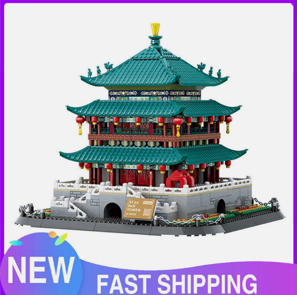 Goirzi Bell Tower Shaanxi China Toys 1121Pcs Building Blocks Set Puzzle Model
